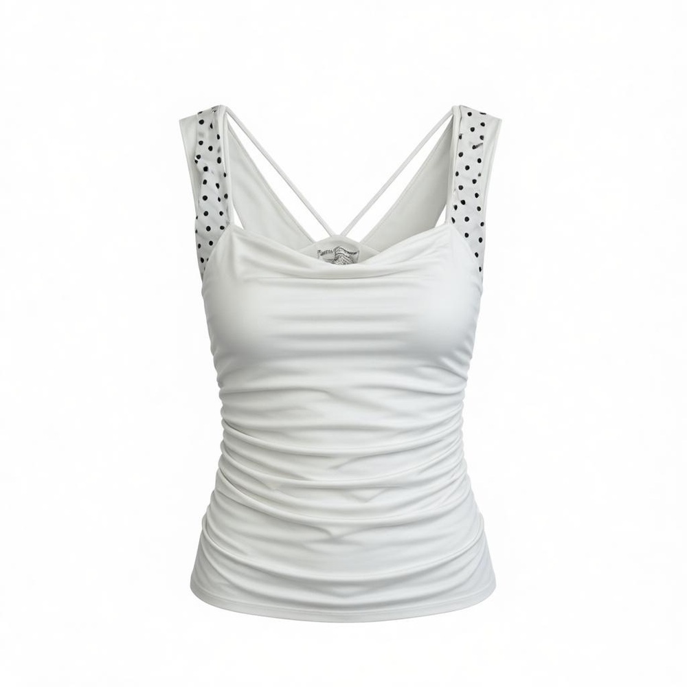 Denise Cronwall Tennis White Sleeveless Top